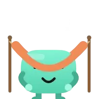 A Blobling asleep in a hammock