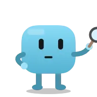 Blobling with a magnifying glass