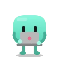 Blobling typing on a laptop